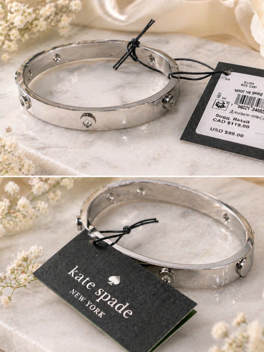 Silver Tone Bangle Bracelet (NWT)